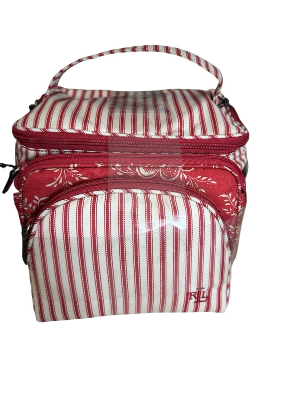Striped Red Cosmetic Travel Bag Set Of 3 by Ralph Lauren